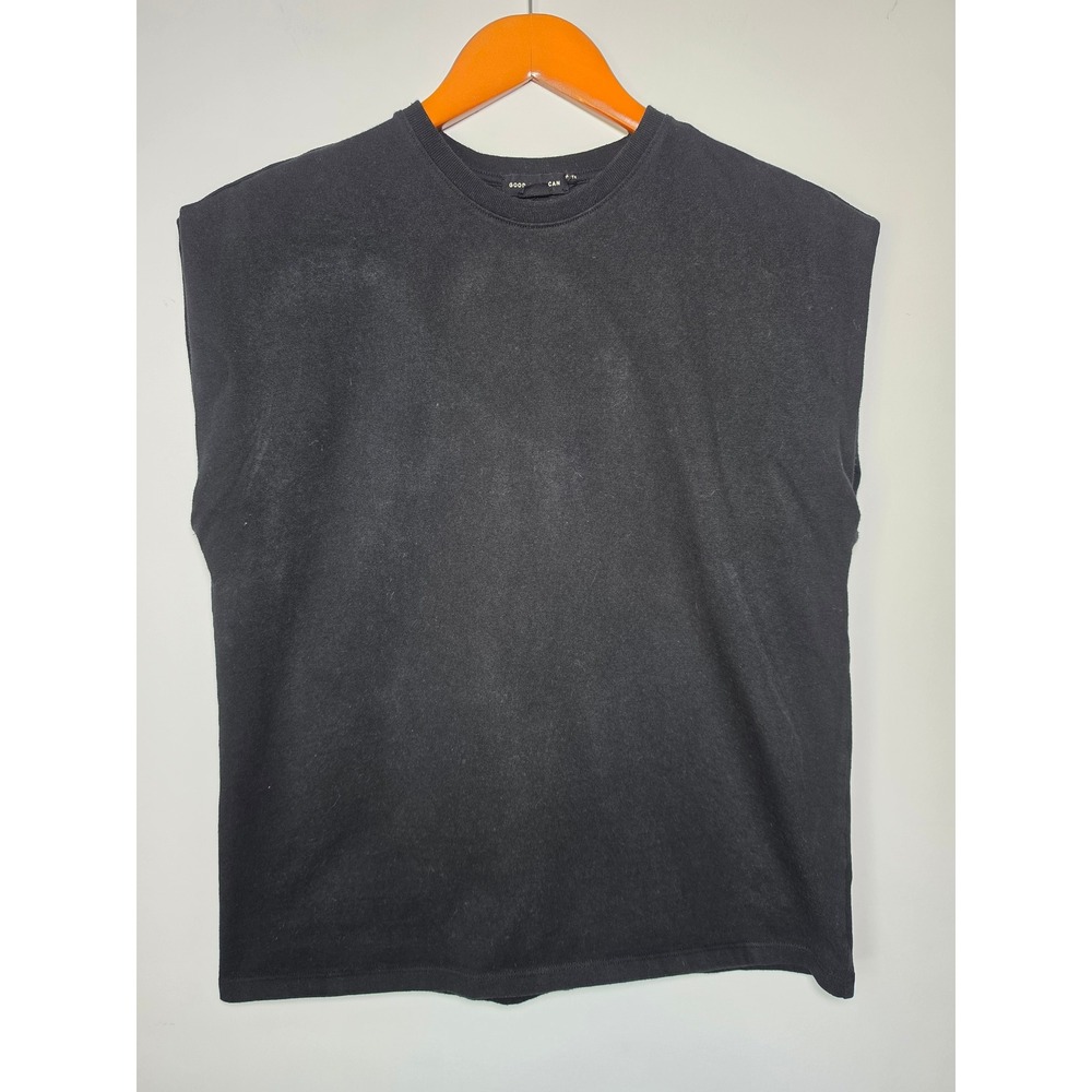Good American Muscle Tee Black Cotton Tank Womens Small fits like a medium